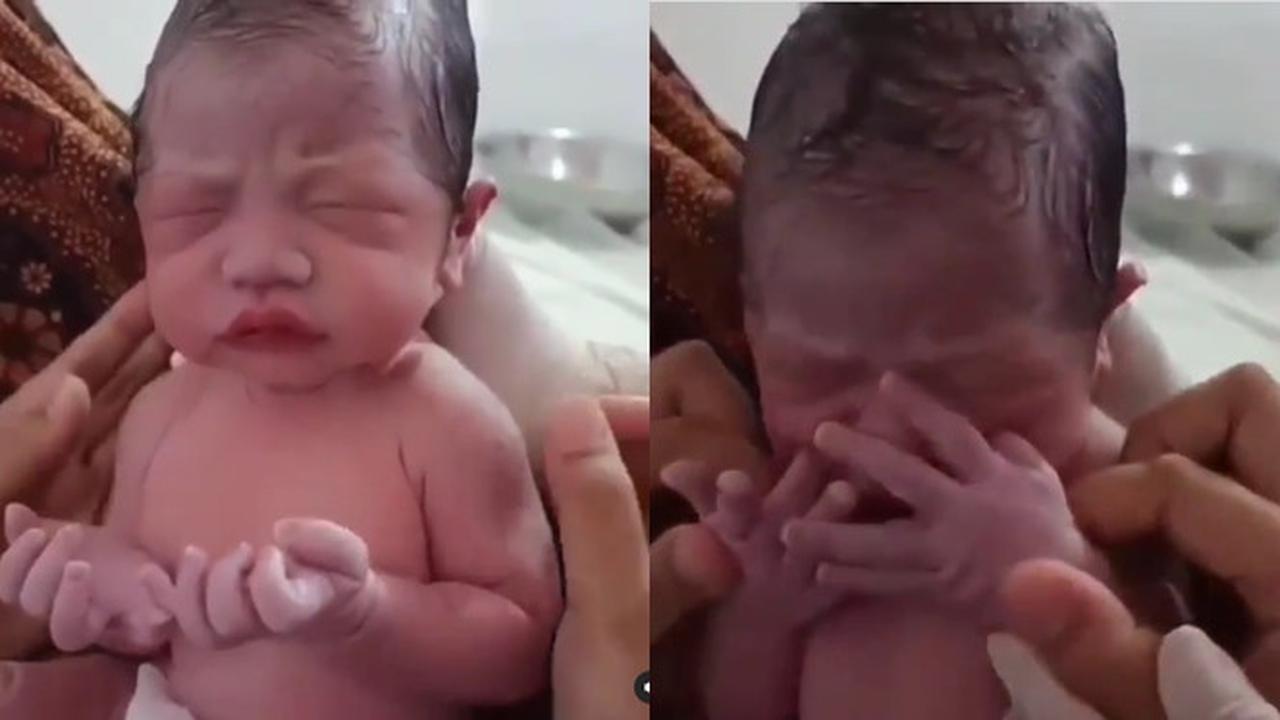 Viral Video Bayi Tampak Berdoa Usai Dilahirkan, Bikin Kagum