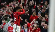 Striker MU, Amad Diallo ketika jadi pahlawan kemenangan skuad Setan Merah mengalahkan Liverpool 4-3 pada perempat final Piala FA 2023/2024. (PAUL ELLIS / AFP)