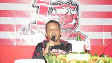 Direktur PT PBMB Ziaul Haq saat perayaan ultah pertama Madura United.  (Musthofa Aldo/Liputan6.com)