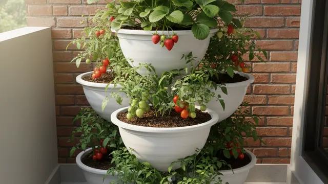 Model Kebun Buah Mini 2 Jenis Pohon. AI