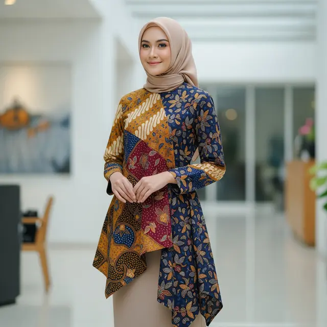 Model Atasan Batik Hijab Modern