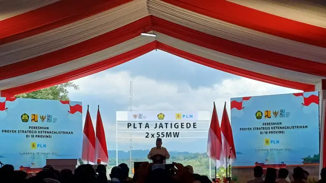 Presiden Prabowo Subianto meresmikan 37 proyek strategis kelistrikan di 18 provinsi seluruh Indonesia. (Foto: Liputan6.com/Maulandy R)