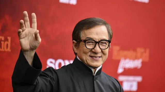 Jackie Chan dalam premier Karated Kid: Legend di New York 27 Mei 2025. (ANGELA WEISS / AFP)