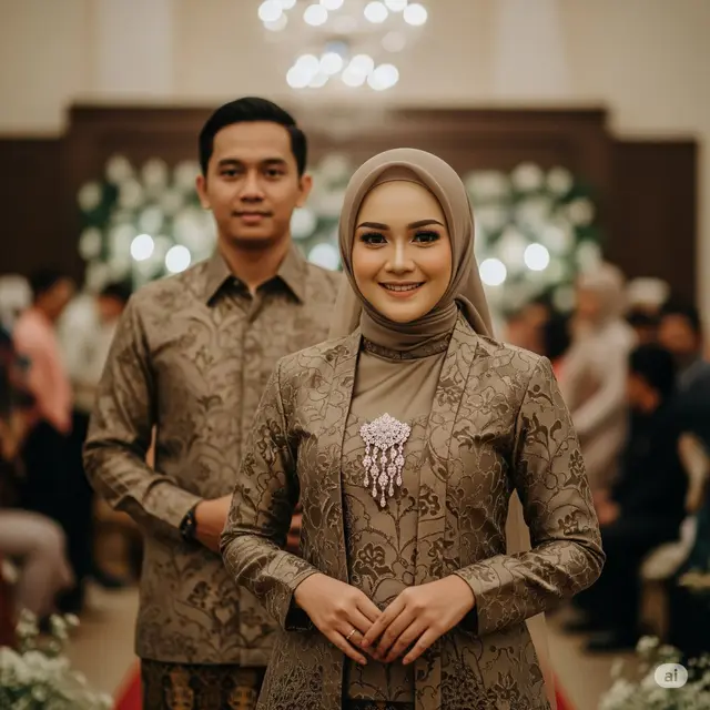 Model Batik Couple Wanita untuk Acara Pernikahan. Foto: Gemini