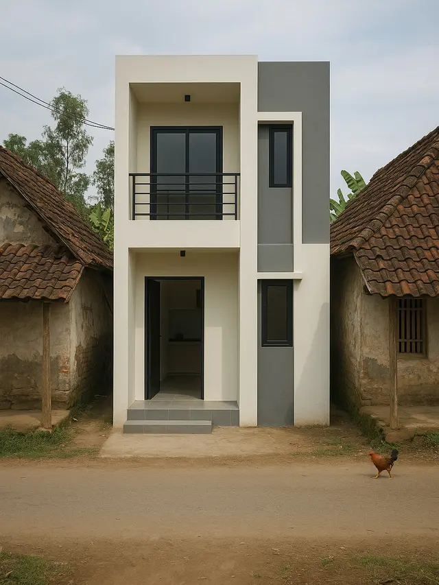Rumah Kampung Type 36 Dua Lantai (Image by ChatGPT)