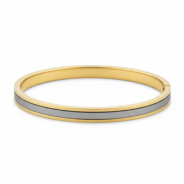 9 Model Gelang Emas Kombinasi Titanium Ringan Anti Karat, Modern Tahan Lama