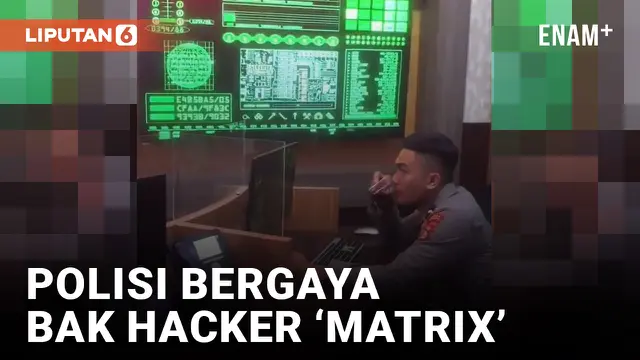 Viral! Polisi Bergaya ala Hacker di Ruangan Canggih