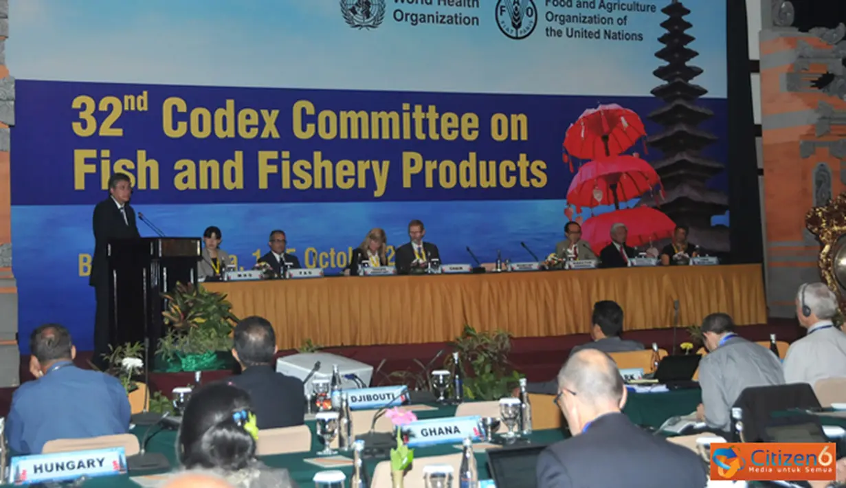 Citizen6, Bali: Sekjen KKP Gellwynn Jusuf menyampaikan sambutan pada pembukaan Sidang ke - 32 Codex Committee on fish ande Fishery Products di Bali. (Pengirim: Efrimal Bahri)