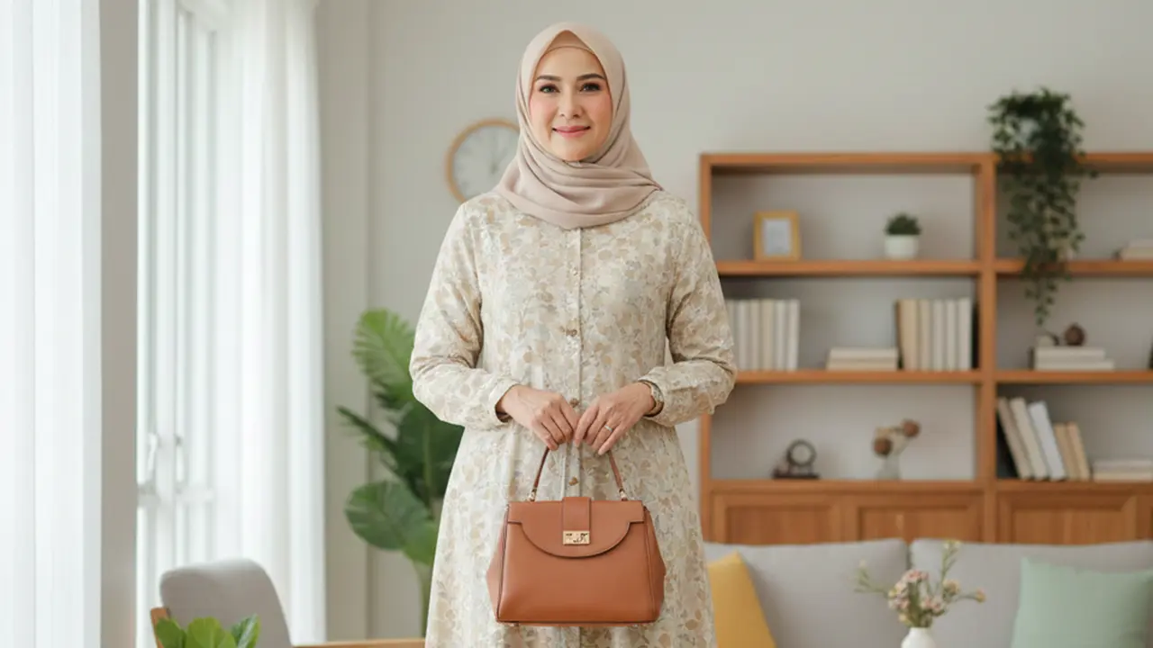 Model Gamis Harian yang Nyaman Dipakai Ibu Usia 50 Tahun ke Atas