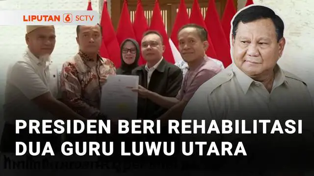 Presiden Prabowo Beri Rehabilitasi dan Pulihkan Nama Baik 2 Guru Luwu Utara