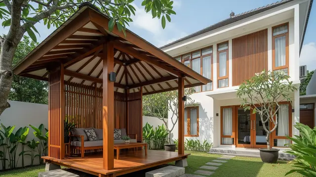 Inspirasi Gazebo Mungil di Samping Rumah Minimalis