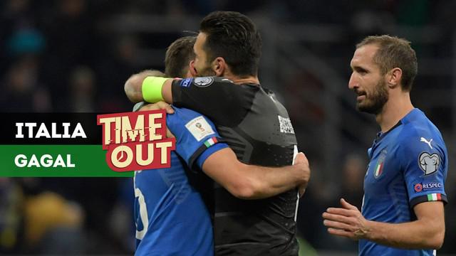 Timnas Italia membuat catatan buruk, untuk pertama kalinya sejak 59 tahun mereka tak lolos ke Piala Dunia.