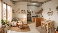 8 Rumah Kecil dengan Ruang Tamu dan Ruang Makan Menyatu, Tetap Nyaman dan Tidak Terasa Sempit