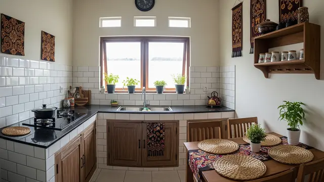 Inspirasi Dapur Kecil untuk Memasak Lama Tanpa Terasa Panas/Foto: AI Generated