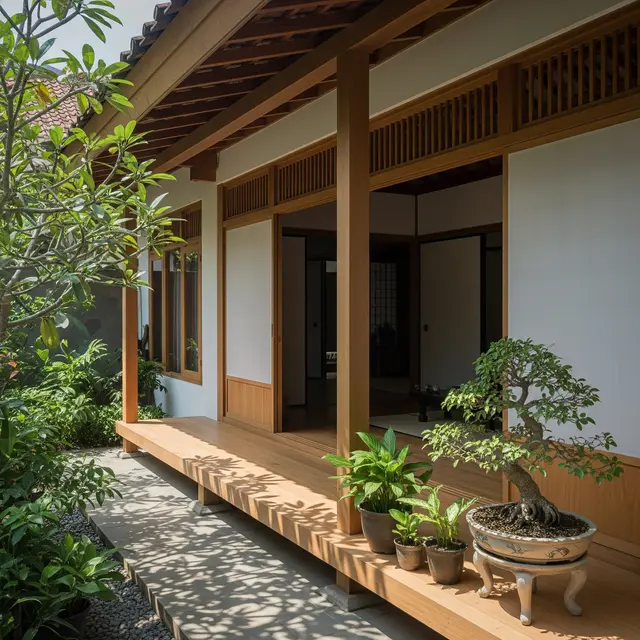 Model Teras Rumah Ala Jepang Minimalis dengan Sentuhan Hijau yang Bebas dari Ular