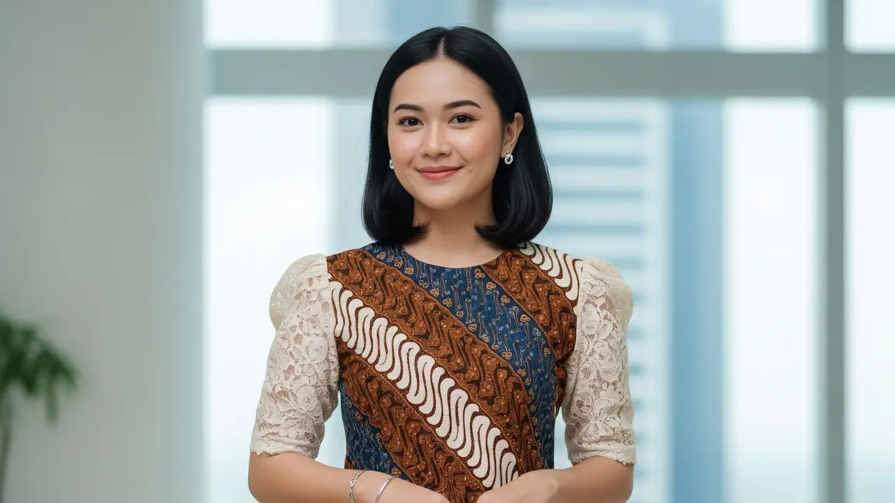 9 Model Tunik Batik Kombinasi Brokat Lengan Puff untuk Acara Semi Formal, Tampil Anggun