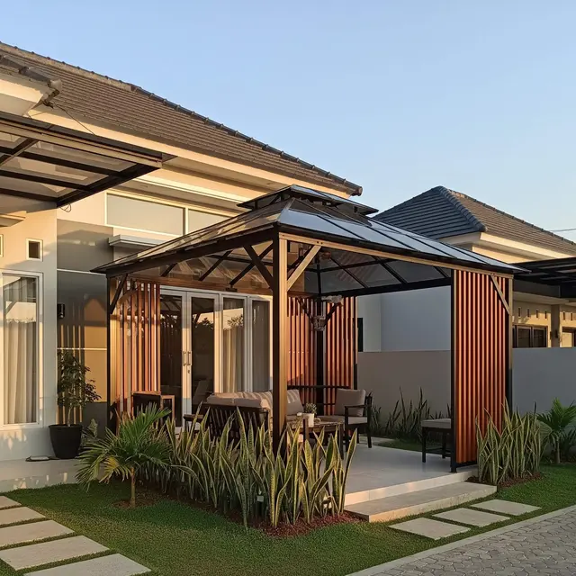 Inspirasi Gazebo Mungil di Samping Rumah Minimalis