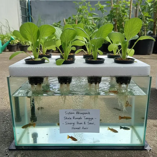 Sistem Aquaponik Skala Rumah Tangga (Gemini AI)