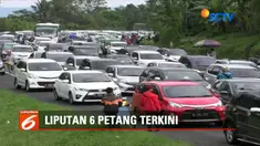 Imbas dari membludaknya ribuan kendaraan wisatawan yang ke kawasan Puncak, polisi memberlakukan sistem rekayasa satu arah ke arah puncak selama delapan jam lamanya.
