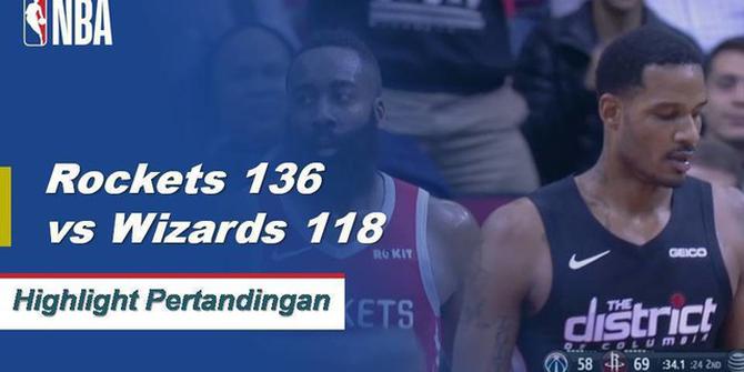 Cuplikan Hasil Pertandingan NBA : Rockets 136 vs Wizards 118