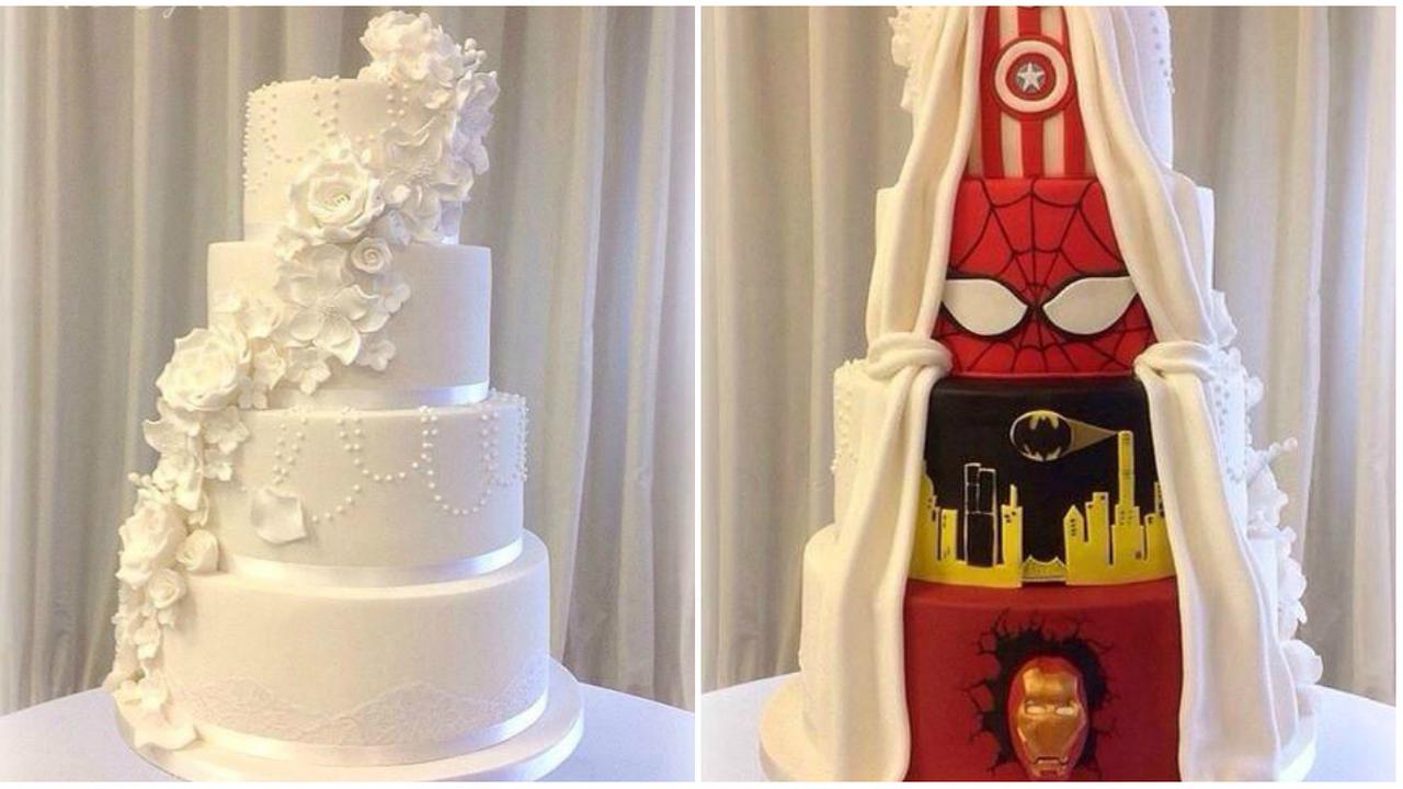  Kue Pernikahan Unik 'Dua Muka'