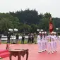 Jenderal Andika Perkasa melakukan serah terima jabatan (Sertijab) Panglima TNI kepada Laksamana Yudo Margono di Mabes TNI, Jakarta, Selasa 20 Desember 2022. (Liputan6.com/Nanda Perdana Putra)