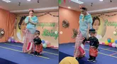 Nourah Sheivirah membagikan penampilan memukaunya saat menemani putra bungsunya, Razeen menghadiri acara sekolah dalam rangka peringatan Hari Kartini. Di momen tersebut, ibu tiga anak itu tampil mengenakan baju bodo, khas Sulawesi Selatan. (Liputan6.com/IG/@nourahsheivirah)