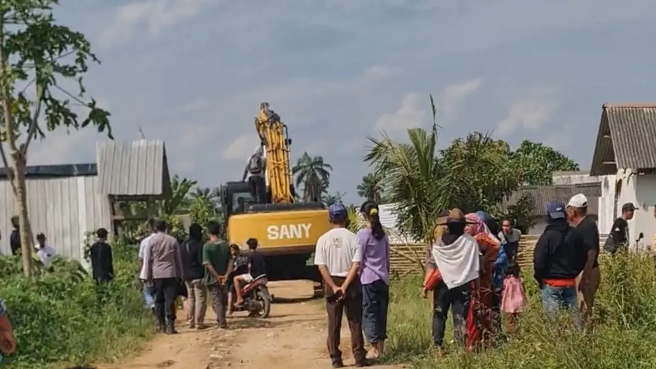 Eksekusi lahan milik PTPN I Regional 7 di Desa Sidosari, Kecamatan Natar, Kabupaten Lampung Selatan. Foto : (Istimewa).