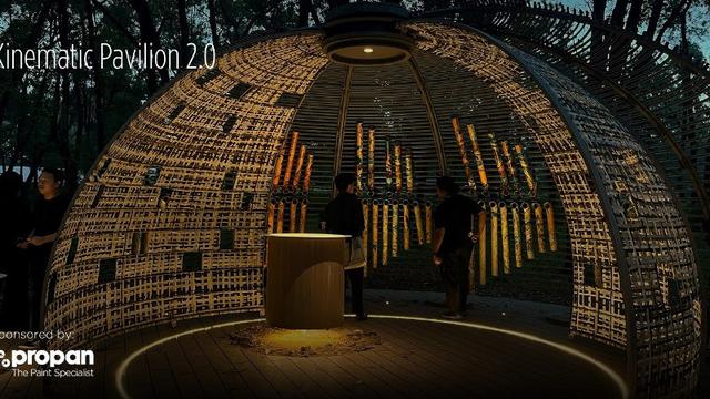 Instalasi  Kinematic Pavilion 2.0  Gunakan Alat Musik Sederhana dari Material Ramah Lingkungan