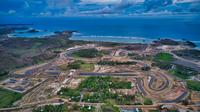 Tampak progres pembangunan Sirkuit Mandalika, Lombok yang diplot untuk menggelar MotoGP Indonesia. Gambar ini diambil pada Januari 2021. (MGPA)
