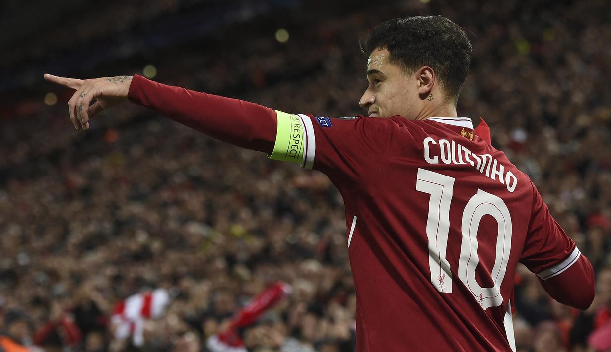 Philippe Coutinho. Gelandang serang berusia 28 tahun ini bermain di Premier League saat memperkuat Liverpool selama 5 musim mulai pertengahan 2012/2013 hingga pertengahan 2017/2018. Total 54 gol dicetaknya untuk Liverpool sebelum akhirnya ditarik Barcelona. (AFP/Paul Ellis)