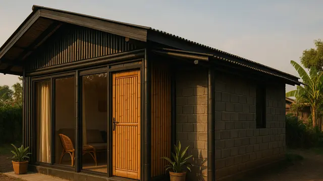 Rumah Sederhana dari Bambu dan Batako