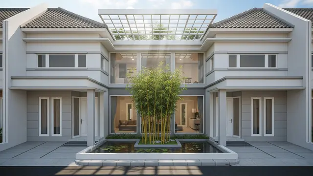 Arsitektur Kontemporer dengan Atrium Pusat