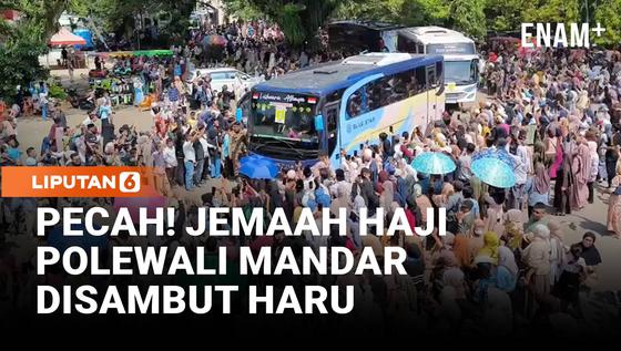 Pelukan dan Air Mata Warnai Kepulangan Ratusan Jemaah Haji Asal Polewali Mandar