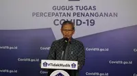 Juru Bicara Pemerintah untuk Penanganan COVID-19 di Indonesia, Achmad Yurianto saat konferensi pers Corona di Graha BNPB, Jakarta, Selasa (26/5/2020). (Dok Badan Nasional Penanggulangan Bencana/BNPB)