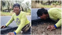 Seperti Menunggu Jodoh hingga Puluhan Tahun, Pria Ini Bersyukur Cium Aspal Setelah Jalan Diperbaiki  (TikTok/@herisyakila)