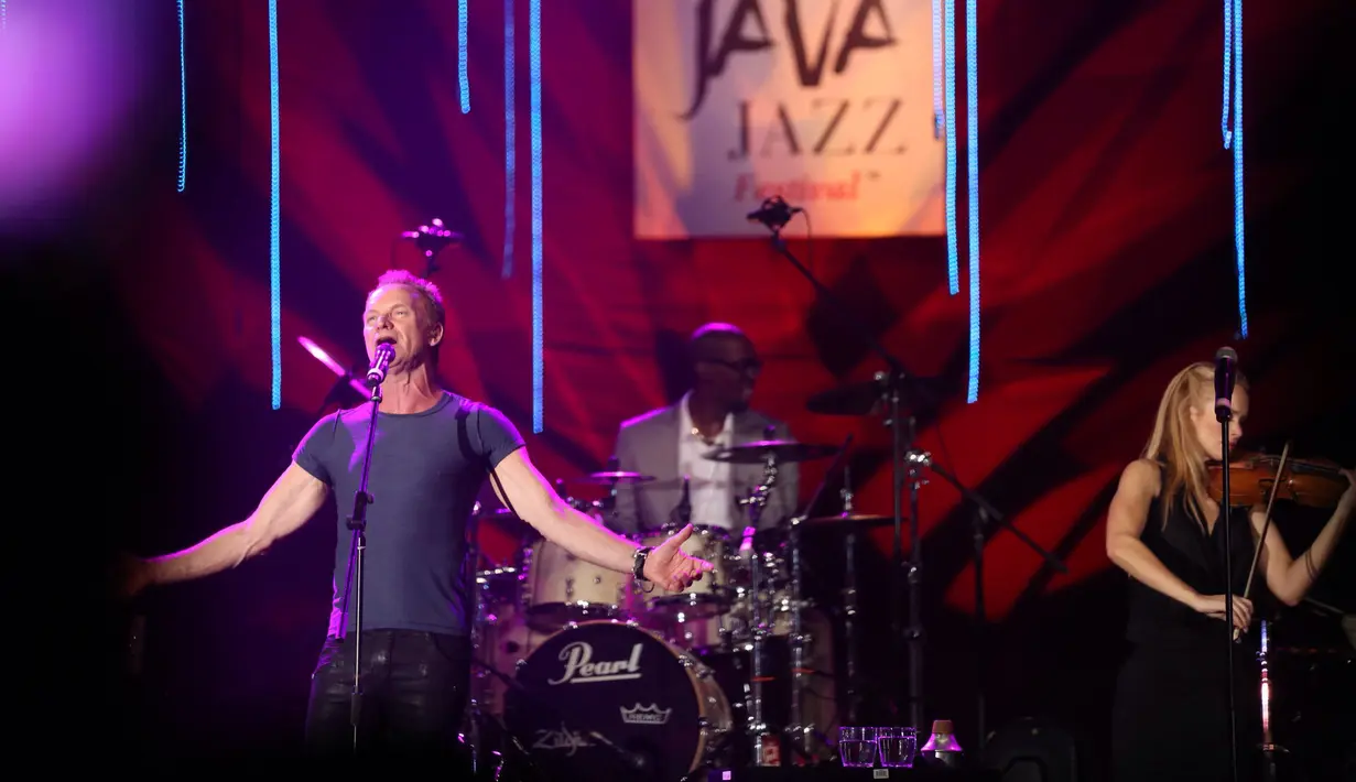 Gelaran festival jazz terbesar se-Asia Tenggara, Java Jazz Festival sukses digelar di JIExpo Kemayoran, Jakarta Pusat pada 4,5 dan 6 Maret. Salah satu pengisi acara yang dinanti adalah Sting. (Andy Masela/Bintang.com)