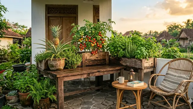 Ide Desain Edible Garden Minimalis di Halaman Sempit Tapi Hasil Panen Melimpah.