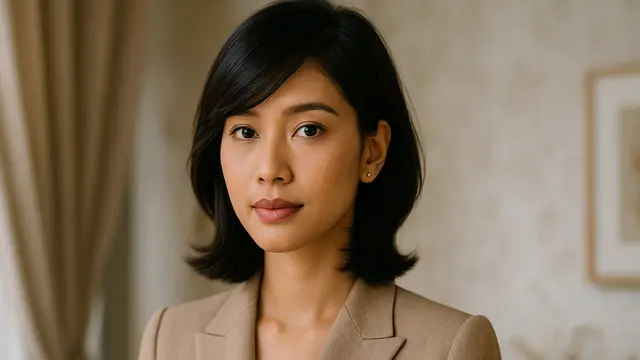 Model Rambut untuk Wajah dengan Dagu Runcing