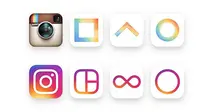 Logo lama (atas) dan baru (bawah) Instagram (Foto: Mashable)