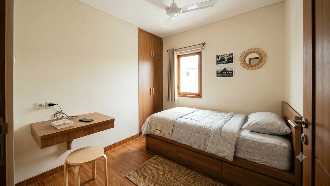 Desain Kamar Tidur 2x3 Meter agar Tetap Nyaman untuk Orang Dewasa
