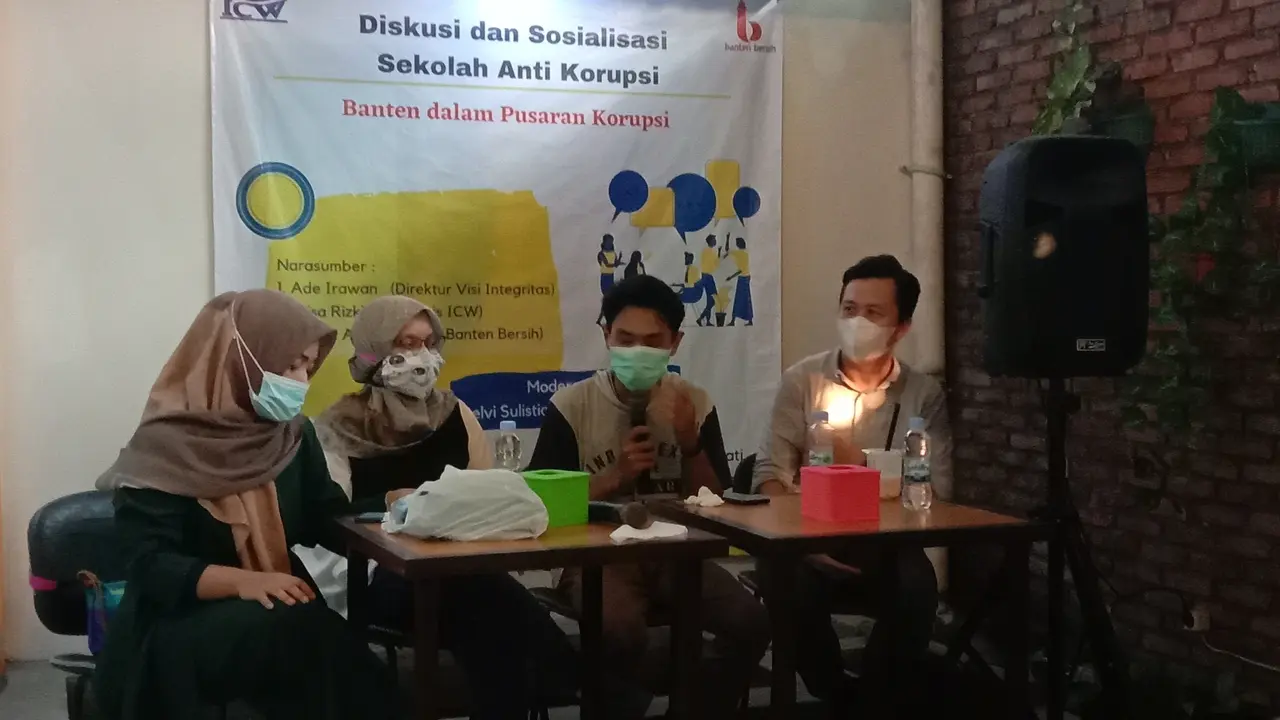 Pegiat Anti Korupsi Desak Gubernur Banten Diperiksa Terkait Korupsi HIbah Ponpes. (Sabtu, 29/05/2021). (Yandhi Deslatama/Liputan6.com).