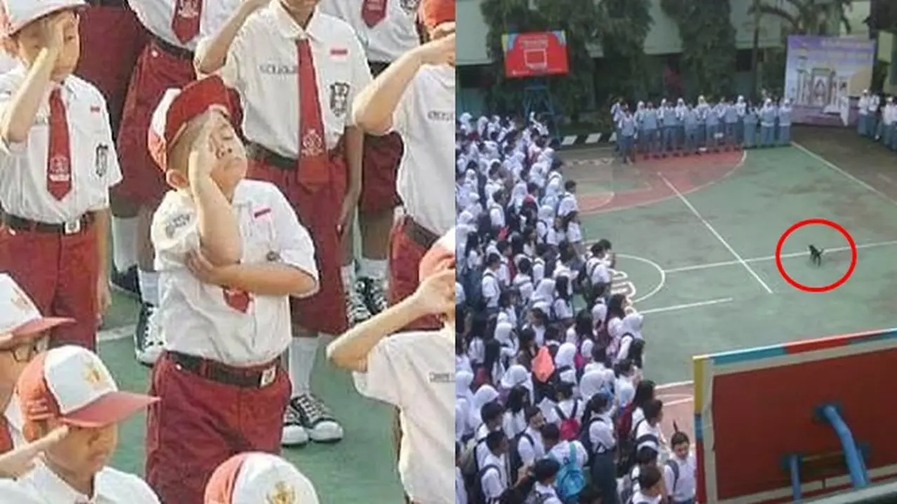 6 Momen Kocak saat Upacara Bendera Ini Bikin Rindu Sekolah, Penuh Kenangan