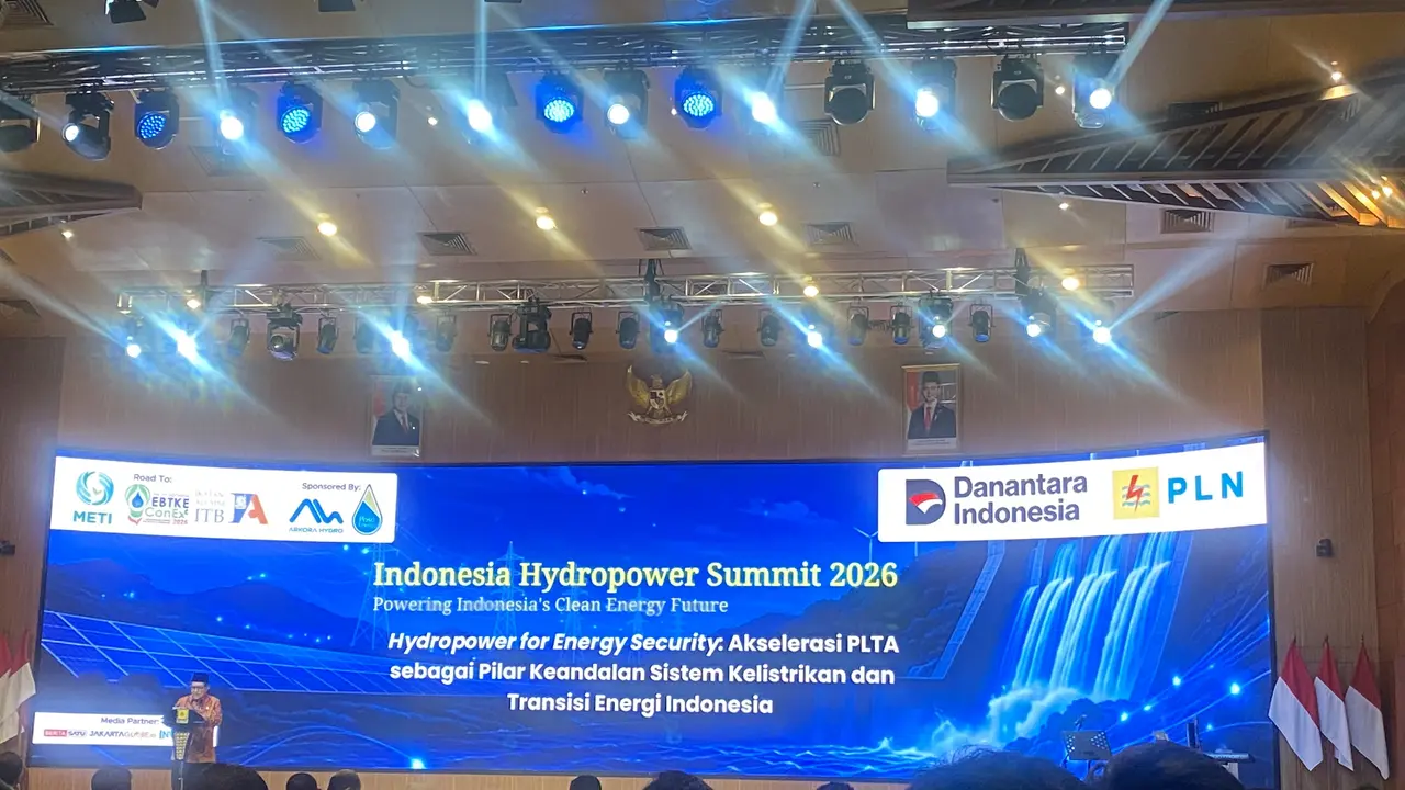 Acara Indonesia Hydropower Summit 2026 bertema Hydropower for Energy Security: Akselerasi PLTA sebagai Pilar Keandalan Sistem Kelistrikan dan Transisi Energi Indonesia di Auditorium PLN