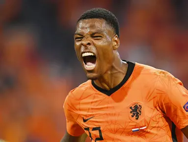 Belanda berhasil meraih kemenangan kedua beruntun di Grup C Euro 2020 dengan mengalahkan Austria 2-0. (John Thys, Pool via AP)