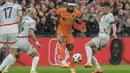 Kemenangan 4-0 ini jadi modal bagus untuk skuad Belanda sebelum bertolak ke Jerman untuk bersiap menghadapi putaran final Piala Eropa 2024. (AP Photo/Patrick Post)
