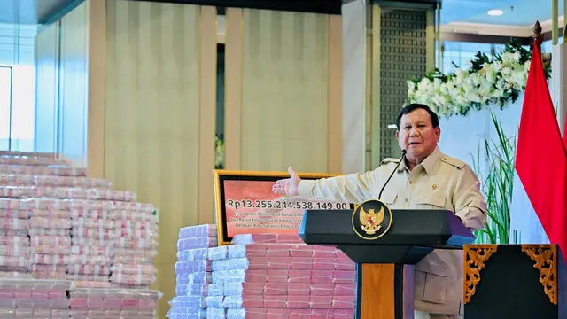 Prabowo Subianto hadiri penyerahanan duit hasil korupsi CPO