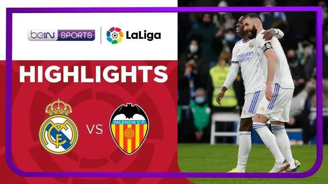 VIDEO Liga Spanyol: 2 Gol Karim Benzema dan Vinicius Junior Saat Real Madrid Lumat Valencia