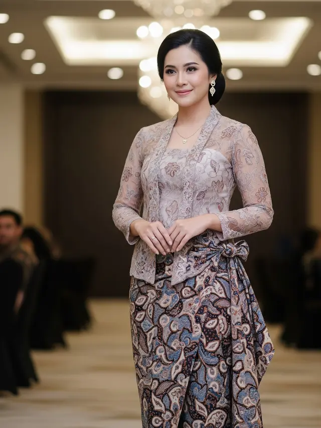 Atasan Brokat & Bawahan Rok Batik (Image by Gemini AI)