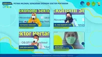 Webinar Creative Talks Pojok Literasi “Petani Milenial Dongkrak Ekonomi Sektor Pertanian”, Selasa (9/11/2021).